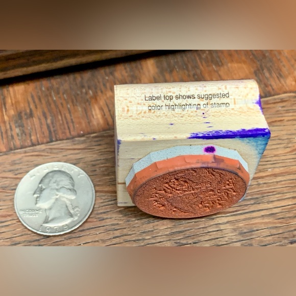 1988 Vintage Hero Arts PLANET EARTH Wooden Block Rubber Ink Stamp - Picture 4 of 12